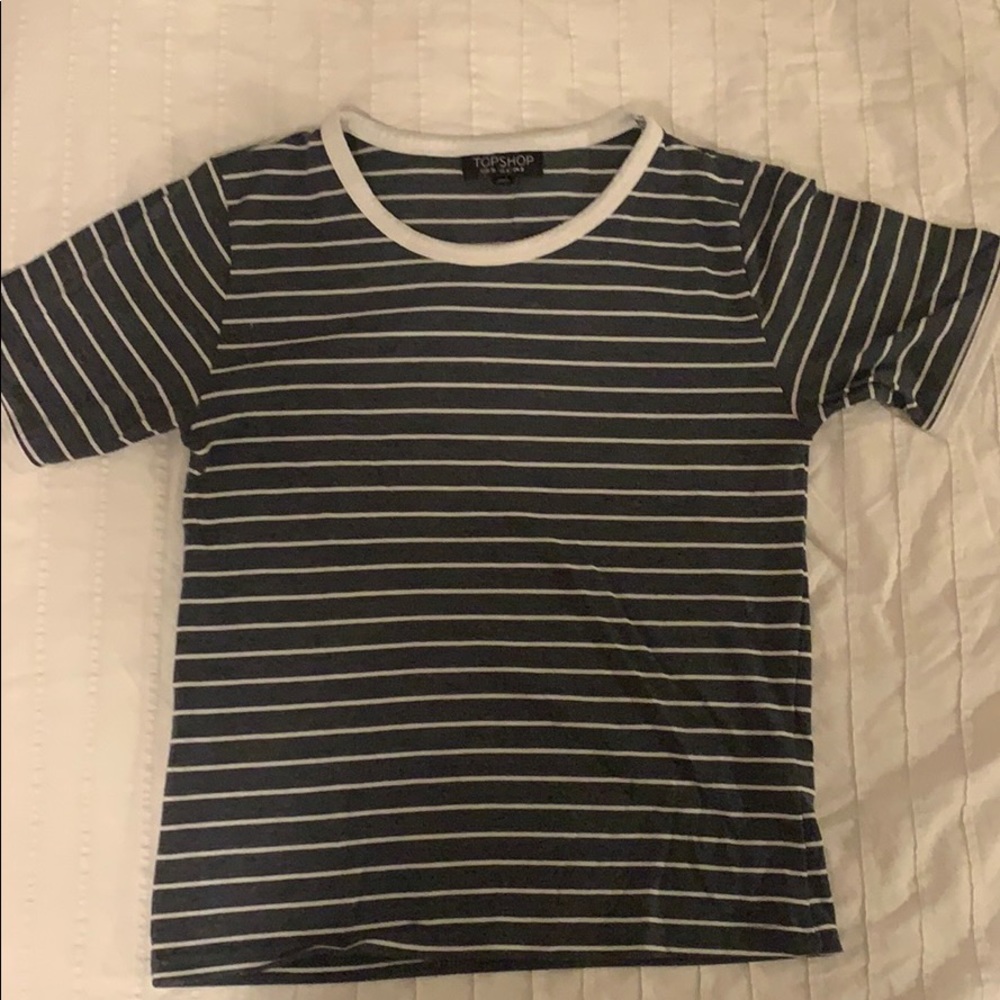 Navy Blue Striped Top